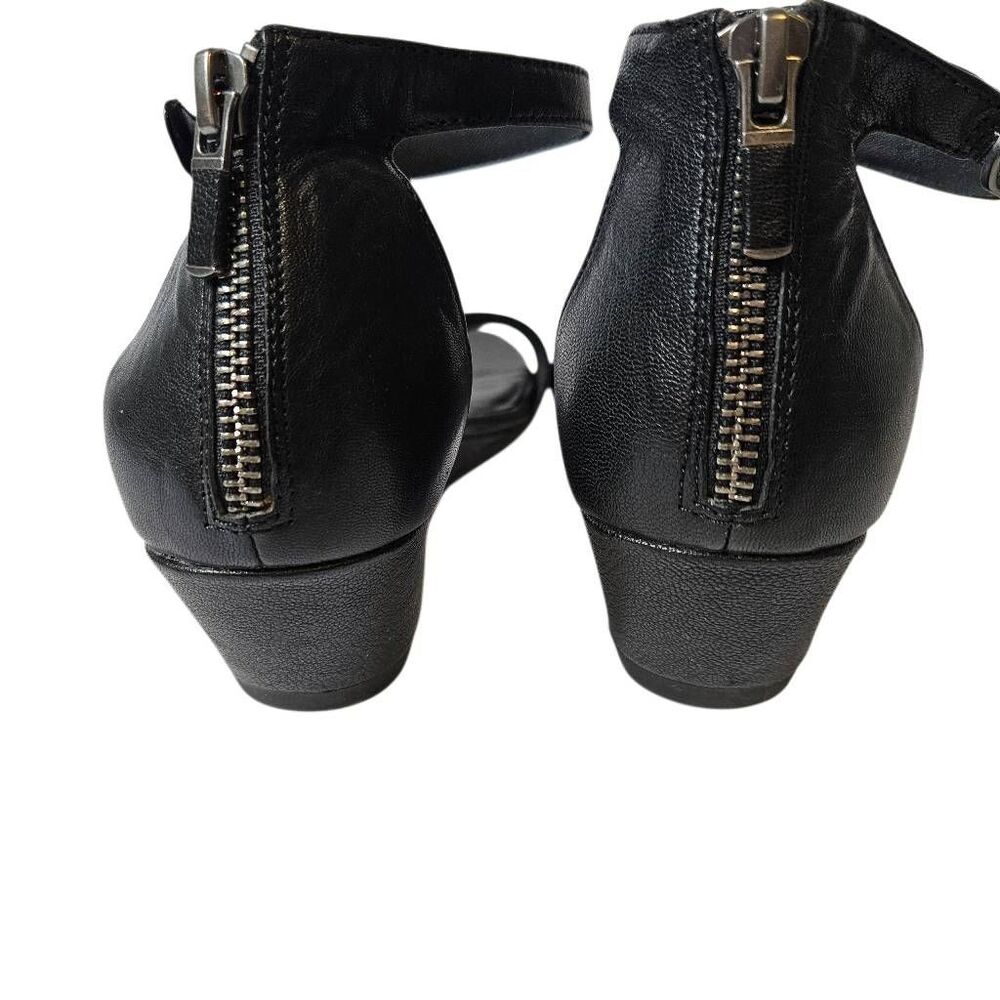 Eileen Fisher Mara black leather wedge sandals.  8.5. - Picture 3 of 4